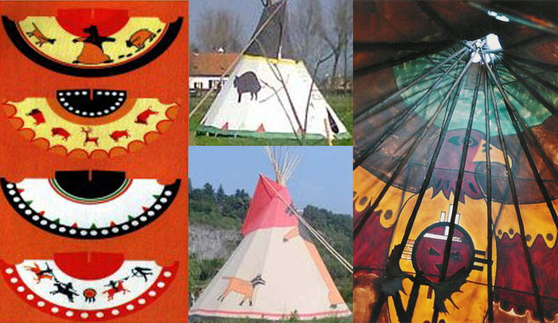 indianen tent beschilderd